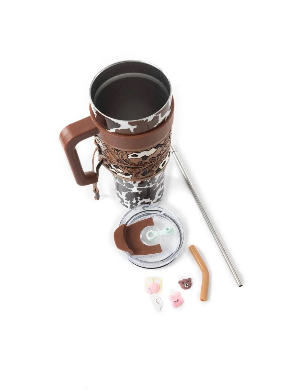 Myra | Wide Wyoming Tumbler In Brown and White - Picture 4 of 7
